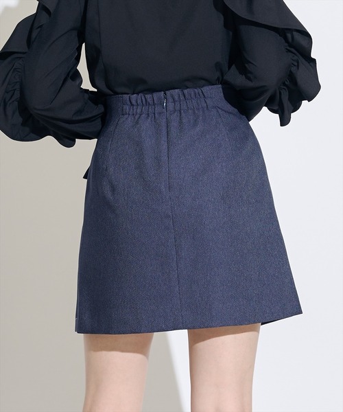 SWINGLE（スウィングル）の「ラップ風セミフレアミニスカート（スカート・レディース・ネイビー/ブラック/ブルー・SMALL/MEDIUM）」の10枚目の写真