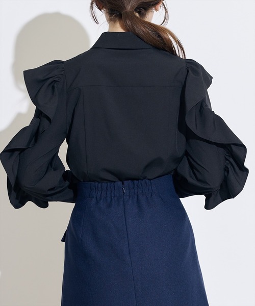 SWINGLE（スウィングル）の「ラップ風セミフレアミニスカート（スカート・レディース・ネイビー/ブラック/ブルー・SMALL/MEDIUM）」の15枚目の写真