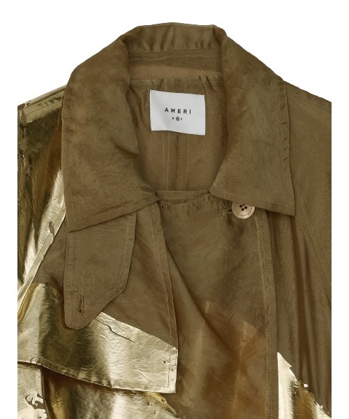 FOIL PAINTING SHEER TRENCH COAT