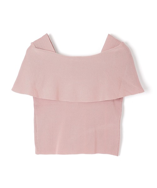 M DOLLY(エムドリー)の「ribbon pearl french sleeve tops/リボンパールフレンチスリーブトップス(ニット/セーター・レディース・ブラック/アイボリー/ピンク・M/S)」の6枚目の写真