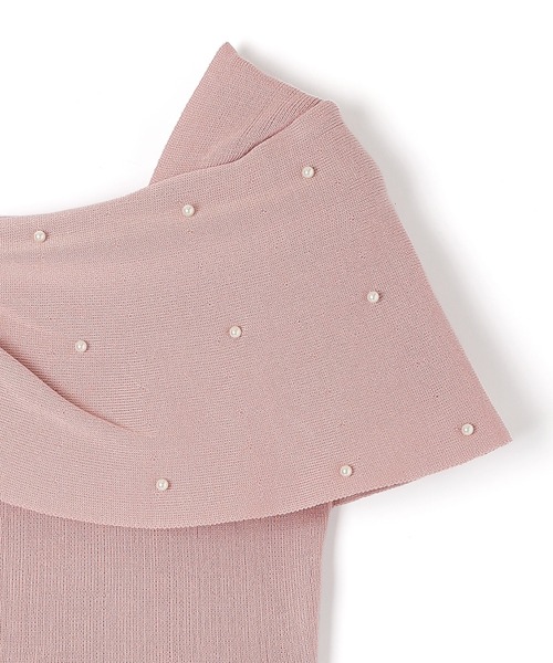 M DOLLY(エムドリー)の「ribbon pearl french sleeve tops/リボンパールフレンチスリーブトップス(ニット/セーター・レディース・ブラック/アイボリー/ピンク・M/S)」の8枚目の写真