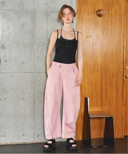 Asymmetry Zipper Curve Pants/アシンメトリーファスナーカーブ