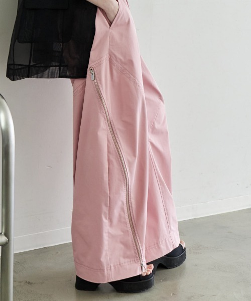 Asymmetry Zipper Curve Pants/アシンメトリーファスナーカーブ