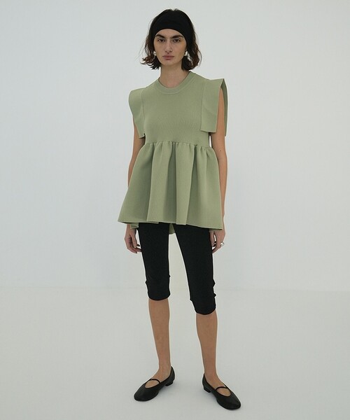 トップス SQUARE SLEEVE GATHER KNIT TOPS CLANE SQUARE SLEEVE GATHER KNIT TOPS｜TOPS(トップス)｜CLANE