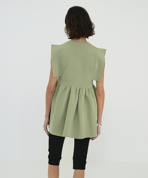CLANE SQUARE SLEEVE GATHER KNIT TOPS 未使用 CLANE/クラネ SQUARE SELEEVE GATHER KNIT TOPS/スクエア