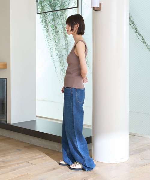 AGOLDE(エーゴールドイー)の「【AGOLDE/エーゴールドイー】DAME JEAN NO CUFF ハイライズワイドレッグデニム(デニムパンツ・レディース・ブルー・24/25/26/27)」の7枚目の写真