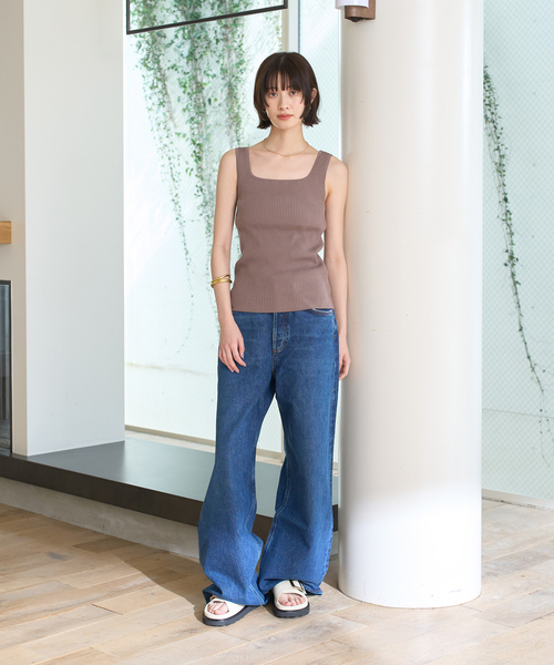 AGOLDE(エーゴールドイー)の「【AGOLDE/エーゴールドイー】DAME JEAN NO CUFF ハイライズワイドレッグデニム(デニムパンツ・レディース・ブルー・24/25/26/27)」の8枚目の写真