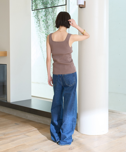 AGOLDE(エーゴールドイー)の「【AGOLDE/エーゴールドイー】DAME JEAN NO CUFF ハイライズワイドレッグデニム(デニムパンツ・レディース・ブルー・24/25/26/27)」の9枚目の写真