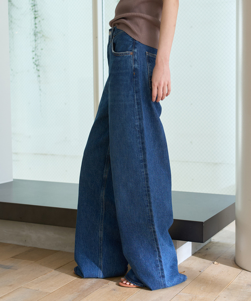 AGOLDE(エーゴールドイー)の「【AGOLDE/エーゴールドイー】DAME JEAN NO CUFF ハイライズワイドレッグデニム(デニムパンツ・レディース・ブルー・24/25/26/27)」の10枚目の写真