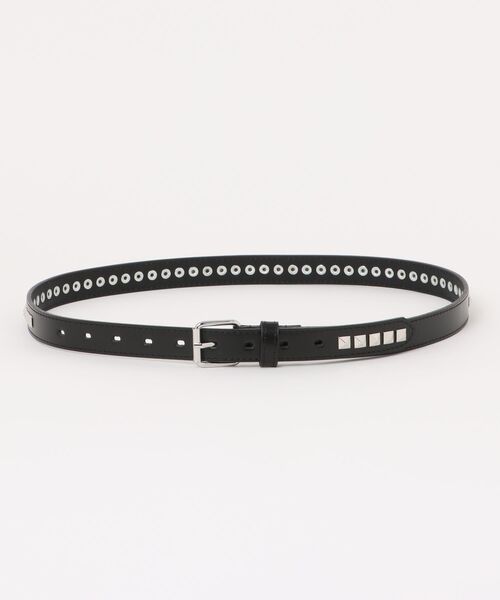 Dime スタッズ付き ブラックコットンベルト