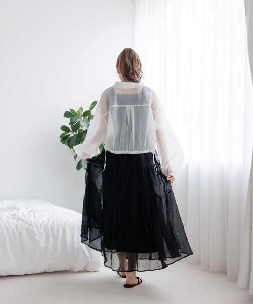 flower(フラワー)の「プリーツキャミワンピース(ワンピース・レディース・アイボリー/ブラック・FREE)」の14枚目の写真