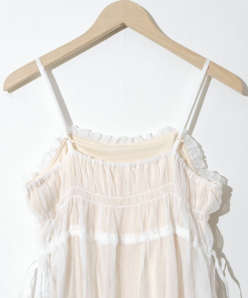 flower(フラワー)の「プリーツキャミワンピース(ワンピース・レディース・アイボリー/ブラック・FREE)」の20枚目の写真