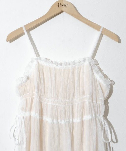 flower(フラワー)の「プリーツキャミワンピース(ワンピース・レディース・アイボリー/ブラック・FREE)」の22枚目の写真