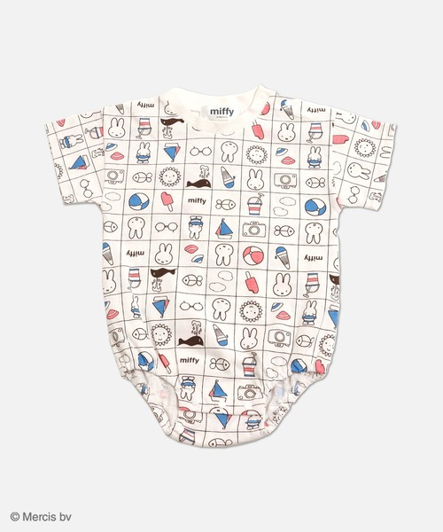 Miffy（ ミッフィー）の「〈ミッフィー〉半袖ロンパース（ロンパース・キッズ・ホワイト/クリーム/ラベンダー/スモークピンク・80ｃｍ/70cm）」の2枚目の写真