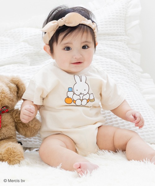 Miffy（ ミッフィー）の「〈ミッフィー〉半袖ロンパース（ロンパース・キッズ・ホワイト/クリーム/ラベンダー/スモークピンク・80ｃｍ/70cm）」の3枚目の写真