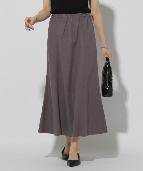 Elura(エルーラ)の「リネンブレンドやわらかスカート≪低身長サイズあり≫/292525(スカート・レディース・ネイビー/カーキ/ライトベージュ/ブラウン系その他・LARGE/MEDIUM)」の3枚目の写真