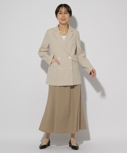 Elura(エルーラ)の「リネンブレンドやわらかスカート≪低身長サイズあり≫/292525(スカート・レディース・ネイビー/カーキ/ライトベージュ/ブラウン系その他・LARGE/MEDIUM)」の9枚目の写真