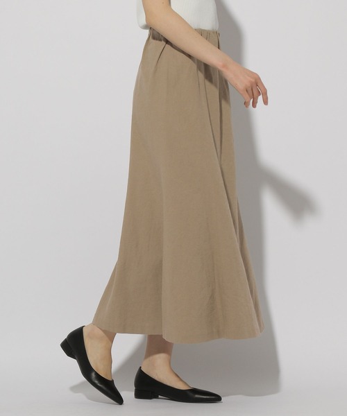 Elura(エルーラ)の「リネンブレンドやわらかスカート≪低身長サイズあり≫/292525(スカート・レディース・ネイビー/カーキ/ライトベージュ/ブラウン系その他・LARGE/MEDIUM)」の8枚目の写真