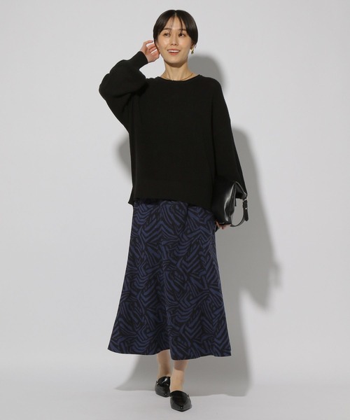 Elura(エルーラ)の「リネンブレンドやわらかスカート≪低身長サイズあり≫/292525(スカート・レディース・ネイビー/カーキ/ライトベージュ/ブラウン系その他・LARGE/MEDIUM)」の6枚目の写真