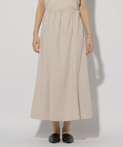 Elura(エルーラ)の「リネンブレンドやわらかスカート≪低身長サイズあり≫/292525(スカート・レディース・ネイビー/カーキ/ライトベージュ/ブラウン系その他・LARGE/MEDIUM)」の21枚目の写真