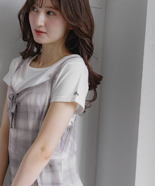 GLOBAL WORK(グローバルワーク)の「シアーチェックワンピースセット/AND YUA ANY/325907(ワンピース・キッズ・グレー/ブルー・SMALL/MEDIUM)」の8枚目の写真