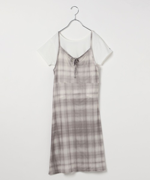 GLOBAL WORK(グローバルワーク)の「シアーチェックワンピースセット/AND YUA ANY/325907(ワンピース・キッズ・グレー/ブルー・SMALL/MEDIUM)」の9枚目の写真