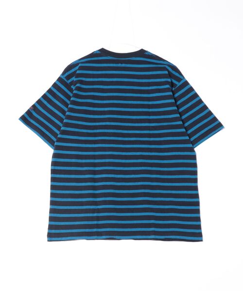 BLUE BLUE(ブルーブルー)の「リサイクルコットン テンジクボーダーポケット SSTシャツ(Tシャツ/カットソー・メンズ・ブルー・SMALL/MEDIUM/LARGE/X-LARGE)」の9枚目の写真