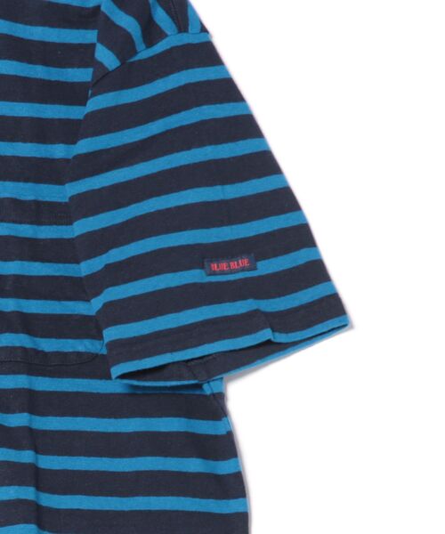 BLUE BLUE(ブルーブルー)の「リサイクルコットン テンジクボーダーポケット SSTシャツ(Tシャツ/カットソー・メンズ・ブルー・SMALL/MEDIUM/LARGE/X-LARGE)」の2枚目の写真