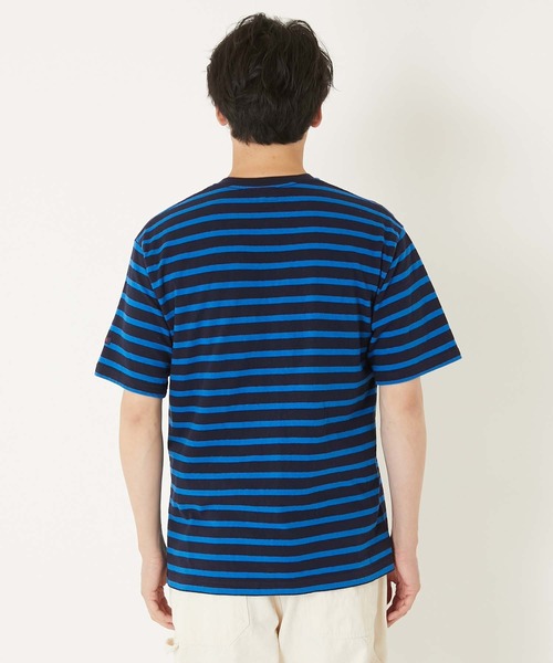 BLUE BLUE(ブルーブルー)の「リサイクルコットン テンジクボーダーポケット SSTシャツ(Tシャツ/カットソー・メンズ・ブルー・SMALL/MEDIUM/LARGE/X-LARGE)」の5枚目の写真