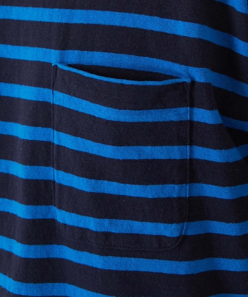 BLUE BLUE(ブルーブルー)の「リサイクルコットン テンジクボーダーポケット SSTシャツ(Tシャツ/カットソー・メンズ・ブルー・SMALL/MEDIUM/LARGE/X-LARGE)」の3枚目の写真