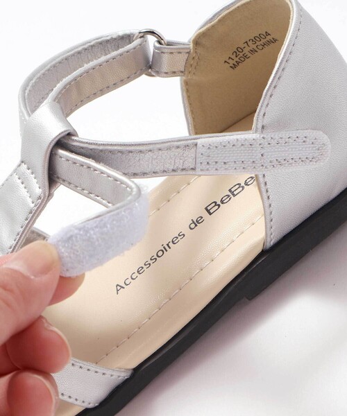 BeBe（ベベ）の「リボンモチーフメッシュストラップサンダル(15~21cm)（サンダル・キッズ・ベージュ/グレー・18.0cm/19.0cm/20.0cm/21.0cm/17.0cm/16.0cm/15.0cm）」の10枚目の写真