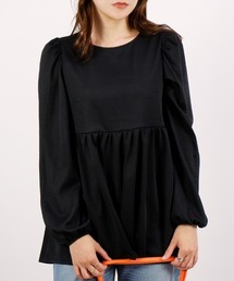 CLOTHY（クロシィ）の「【ふんわり広がるフェミニンなアイテム♪】フクレペプラムチュニック（チュニック）」