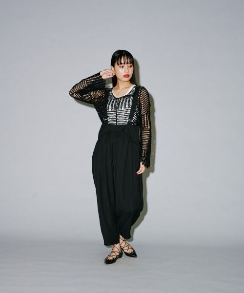 テ　nagonstans バルーンオールインワン　ブラック テ nagonstans バルーンオールインワン ブラック nagonstans バルーン