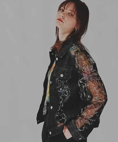 HARE（ハレ）の「デニムレースキリカエブルゾン(HARE)（デニム