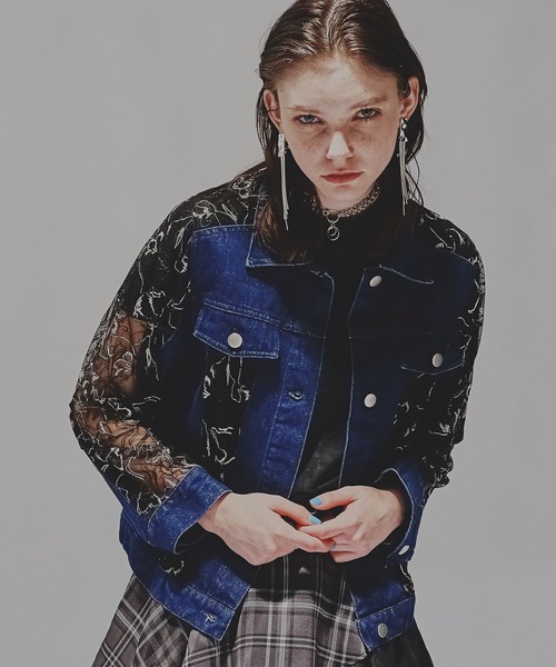 HARE（ハレ）の「デニムレースキリカエブルゾン(HARE)（デニム