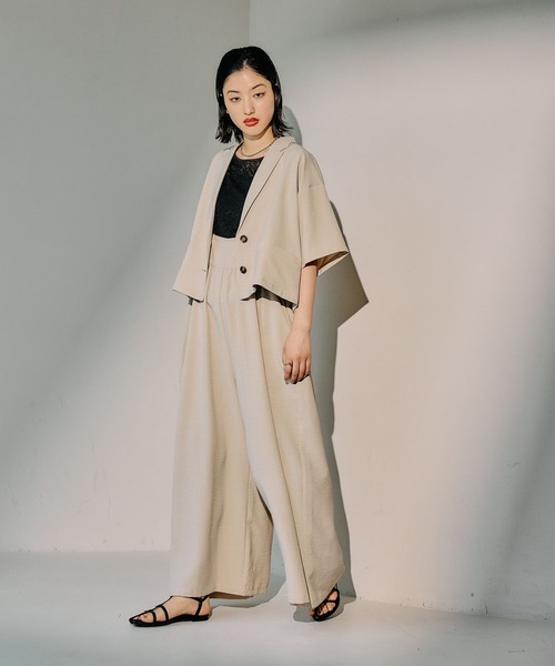 LEPSIM（レプシィム）の「《リネンライクドライシリーズ》ショートジャケット　491941（テーラードジャケット・レディース・ベージュ/ブラック/グリーン系その他・FREE）」の16枚目の写真