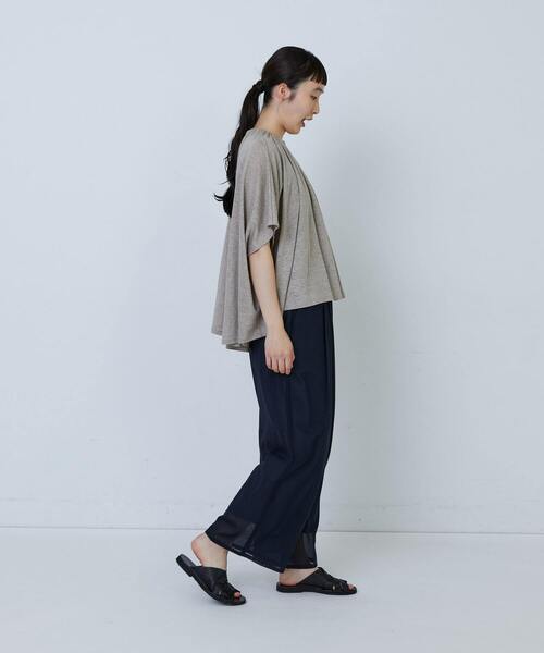LOISIR（ロワズィール）の「リネンガーゼ天竺ギャザーディテールプルオーバー（Tシャツ/カットソー・レディース・レッド/ネイビー/キナリ・FREE）」の7枚目の写真