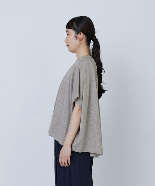 LOISIR（ロワズィール）の「リネンガーゼ天竺ギャザーディテールプルオーバー（Tシャツ/カットソー・レディース・レッド/ネイビー/キナリ・FREE）」の10枚目の写真