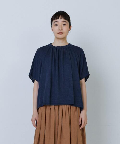 LOISIR（ロワズィール）の「リネンガーゼ天竺ギャザーディテールプルオーバー（Tシャツ/カットソー・レディース・レッド/ネイビー/キナリ・FREE）」の20枚目の写真