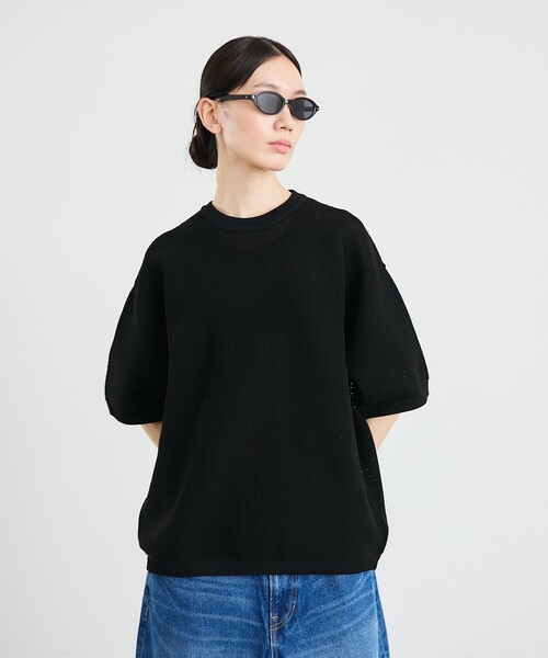 SHIPS（シップス）の「City Ambient Products:〈手洗い可能〉ポリエステル メッシュ ニット ショートスリーブ Tシャツ（ニット/セーター・メンズ・ブラック/オフホワイト/ダークグレー・SMALL/MEDIUM/LARGE）」の11枚目の写真