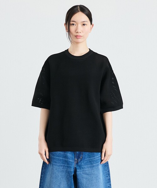 SHIPS（シップス）の「City Ambient Products:〈手洗い可能〉ポリエステル メッシュ ニット ショートスリーブ Tシャツ（ニット/セーター・メンズ・ブラック/オフホワイト/ダークグレー・SMALL/MEDIUM/LARGE）」の14枚目の写真