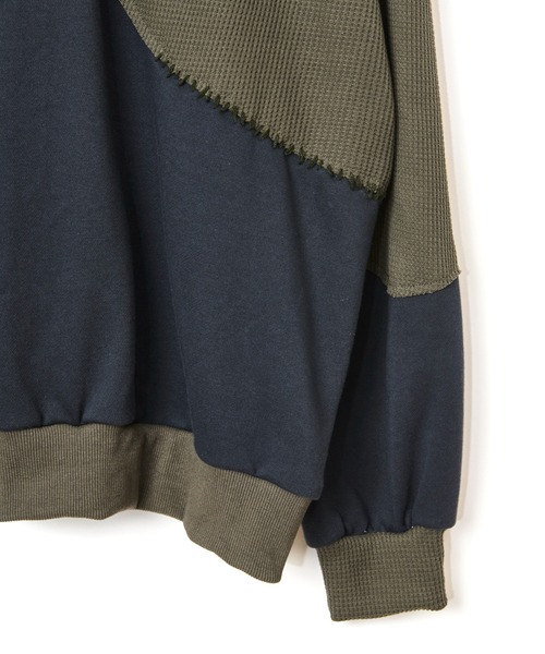 AULA AILA(アウラアイラ)の「ステッチデザインプルオーバー(スウェット・レディース・カーキ/ブラック/オフホワイト・0)」の19枚目の写真