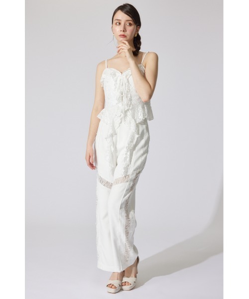 rienda（リエンダ）の「シンメトリーレースキャミトップス 夏服（キャミソール・レディース・ホワイト/ブラック/レッド・SMALL/MEDIUM）」の8枚目の写真