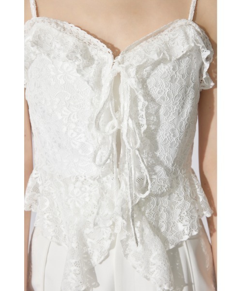 rienda（リエンダ）の「シンメトリーレースキャミトップス 夏服（キャミソール・レディース・ホワイト/ブラック/レッド・SMALL/MEDIUM）」の16枚目の写真