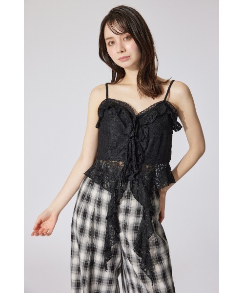 セール】シンメトリーレースキャミトップス 夏服（キャミソール