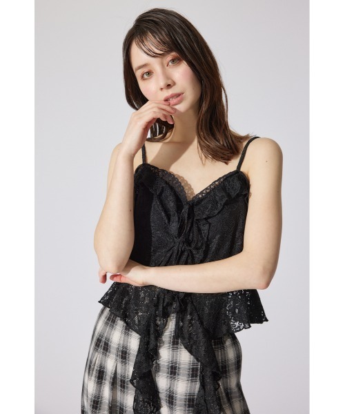 rienda（リエンダ）の「シンメトリーレースキャミトップス 夏服（キャミソール・レディース・ホワイト/ブラック/レッド・SMALL/MEDIUM）」の21枚目の写真