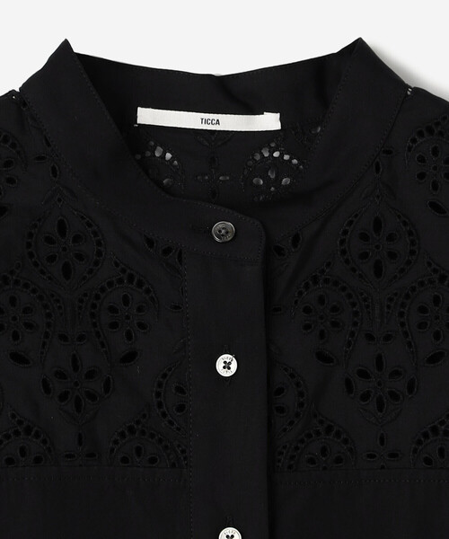 TICCA(ティッカ)の「TICCA | レース 半袖シャツワンピース WOMEN(ワンピース・レディース・ブラック・F)」の8枚目の写真