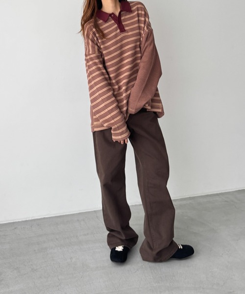 CANAL JEAN（キャナルジーン）の「Miller　ワッフルポロプルオーバー（ポロシャツ・レディース・グリーン系その他/ベージュ系その他・ONE SIZE）」の5枚目の写真