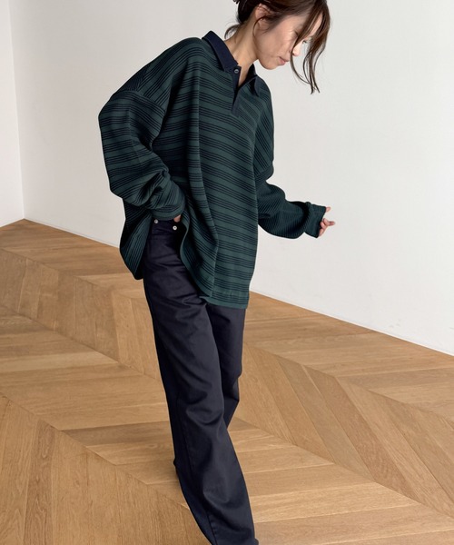 CANAL JEAN（キャナルジーン）の「Miller　ワッフルポロプルオーバー（ポロシャツ・レディース・グリーン系その他/ベージュ系その他・ONE SIZE）」の7枚目の写真