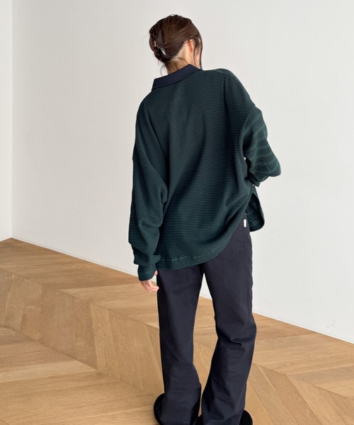 CANAL JEAN（キャナルジーン）の「Miller　ワッフルポロプルオーバー（ポロシャツ・レディース・グリーン系その他/ベージュ系その他・ONE SIZE）」の8枚目の写真